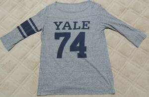 ★　DEUXIEME CLASSE＊YALE＊カレッジ・ロゴ七分袖Tシャツ＊灰＊ドゥーズィエムクラス＊ORGY＊