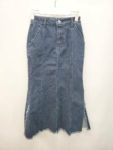 ◇ AZUL BY MOUSSY アズール バイマウジー ストレッチ ロング マーメイド デニム スカート サイズS ネイビー レディース P