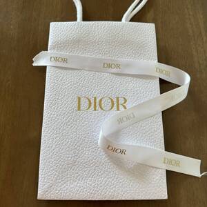 フランス DIOR ディオール 紙袋 リボン付き ショッピングバッグ ショッパー ギフト プレゼント ラッピング袋 ギフトバッグ リメイク 美品