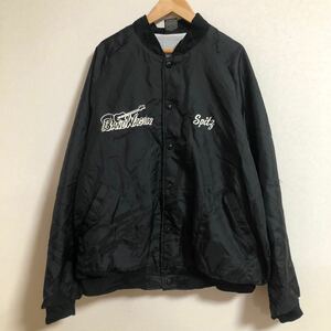 USA製 80s 〜 90s コーチジャケット XL ブラック BAND WAGGIN ギター ナイロン フェンダー レスポール ギブソン 