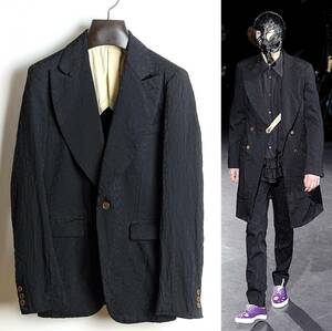 COMME DES GARCONS HOMME PLUS 14AW ポリエステル縮絨 レオパード柄 ジャガード テーラードジャケット XS ポリ縮 junya watanabe man系列