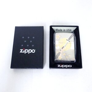 ZIPPO ジッポー 電鋳版 刀 桜 月 和風 和柄 ライター 喫煙具 コレクション 未使用品 /2406C