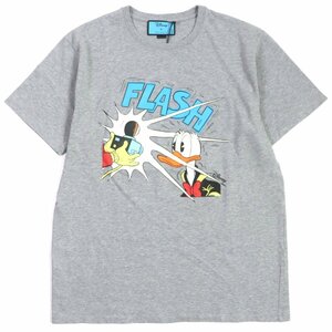 未使用品▼GUCCI グッチ 548334 FLASH ドナルドダック コットン クルーネック 半袖Ｔシャツ グレー XL イタリア製 正規品 メンズ