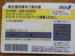 ANA株主優待券★全日空★1枚★有効期限2024年11月30日までまで★番号通知のみ★