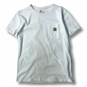 《良品◎》Carhartt カーハート★ワンポイント*半袖*ポケットTシャツ*カットソー*ホワイト*サイズS(MS2833)◆YP