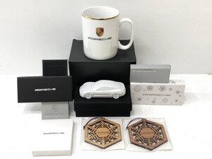 △現状品 PORSCHE/ポルシェ ノベルティグッズ まとめ マグカップ/ペーパーウェイト/スマホスタンド/オーナメント 等 同梱不可 1円スタート