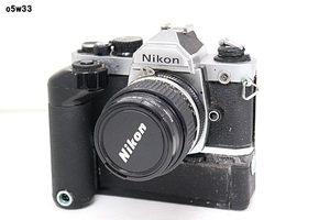O5w33 Nikon FM2 28mm F2.8 Ai-S カメラ シャッター× モーター固着腐食 その他動作未確認 60サイズ