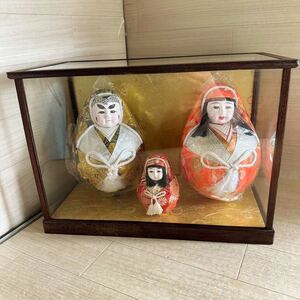 ＆【A0544】昭和レトロ 姫だるま 夫婦ヒナだるま 郷土玩具 置物 日本人形 時代物（ジャンク品扱い）