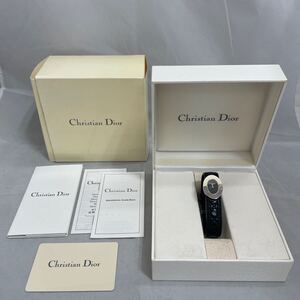 【 Christian Dior クリスチャンディオール 腕時計 D90-100 ブラック×シルバー クォーツ 箱 ケース付き 稼働品 】