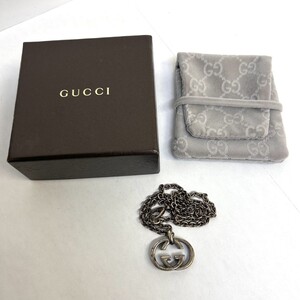 H240-W12-600 ◎ GUCCI グッチ ネックレス アクセサリー チェーン長さ約21cm メンズ レディース シルバー ケース付き 箱付き