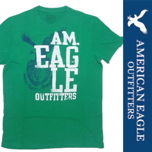 新品 AMERICAN EAGLE S/S T-SHIRT アメリカン イーグル 半袖 Tシャツ グリーン コットン カットソー M 正規品 011