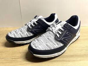 未使用 24cm D ニューバランス ゴルフシューズ WG4100JN ホワイト/ネイビー new balance