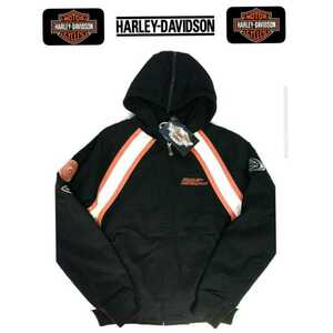 新品22,400円 HARLEY-DAVIDSON ハーレーダビッドソン ビンテージ 高級パッチ刺繍コットンフーデッドライダースジャケット③ S 完売