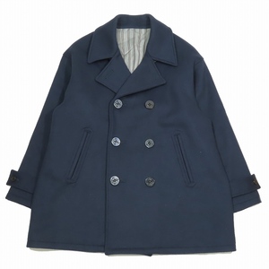 美品 22AW ユニフォームエクスペリメント uniform experiment OVER SIZED PEA COAT ピーコート 1 ネイビー UE-222000/7 メンズ