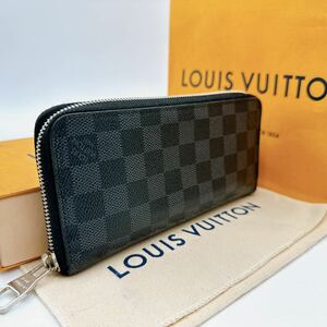 2922【美品】LOUIS VUITTON ルイヴィトン ダミエ グラフィット ジッピーヴェルティカル ラウンドファスナー 長財布 N63095/CA3104