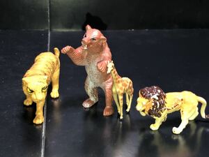 1980年代 当時物　Hong Kong 製　動物　セット　zoo 駄玩具　アニマル　古い　昔の　昭和　レトロ 硬質　vintage retoro