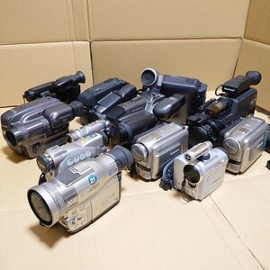 611【未チェック/JUNK】Panasonic/パナソニック Canon/キヤノン 他 S VHS C/Hi8/miniDV 等 ビデオカメラ×12台 大量おまとめセット