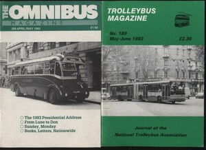 OMNIBUS MAGAZINE / TROLLEYBUS MAGAZINE No.189　1993年 2冊　検:英文雑誌トロリーバスマガジン/オムニバスマガジン 乗合自動車無軌条電車