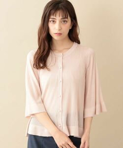 4922★ゆうパケット送料無料★新品 TO BE CHIC トゥービーシック パールボタン テンセルアセテートカーディガン ニット ピンク 定￥21000