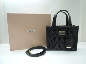 【未使用】 ミュウミュウ miumiu マテラッセ ナッパレザー 2way 5BA277 ショルダーバッグ トートバッグ BRB・バッグ・財布