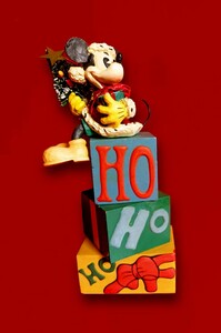 ■希少 1990年代 Vintage Disney■MIDWEST OF CANNON FALLS■CHRISTMAS Mickey ”HO HO HO”Resin Figurines.■MIDWEST MICKEY＆CO 置物