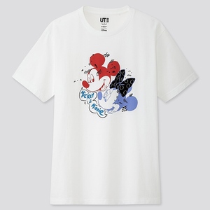 Ｌサイズ【ユニクロ】ミッキー アート UT ダニー・サングラ（グラフィックTシャツ・半袖）（カラー：00 WHITE）