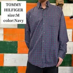 TOMMY HILFIGER チェックシャツ M アメカジ 古着 刺繍ロゴ