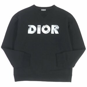 良品□DIOR ディオール オム 023J604A0531 ダニエルアーシャム ロゴプリント トレーナー スウェット ブラック M イタリア製 正規品