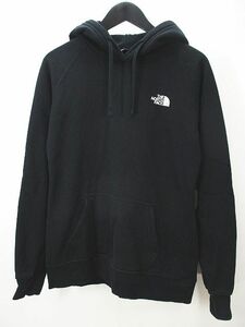 ザノースフェイス THE NORTH FACE 長袖 スウェット パーカー S 黒系 ブラック ロゴ プリント 裏起毛 リブ メンズ