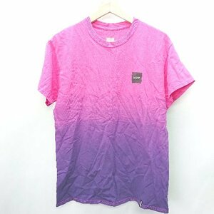 ◇ HUF　エイチユーエフ 正面文字 半袖 Tシャツ サイズM パープル レディース E