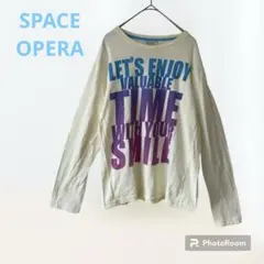 SPACE OPERA スペースオペラ　カットソー　ロンT プリントロゴ　S