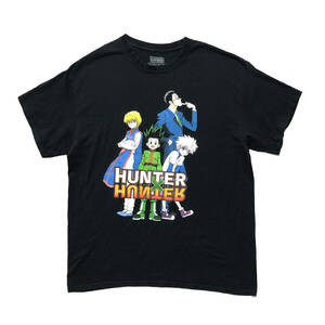 USA 古着 Tシャツ ハンターハンター ゴン クラピカ キルア レオリオ HUNTER×HUNTER ブラック メンズL 黒 半袖 BA2739