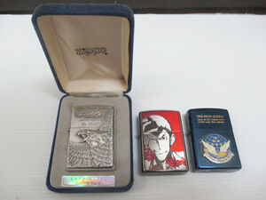 2038) Zippo ジッポ ルパン三世 50周年/WIND PROOF LIGHTER LIMITED EDITION/ブルーインパルス JASDF 3個セット ジャンク品