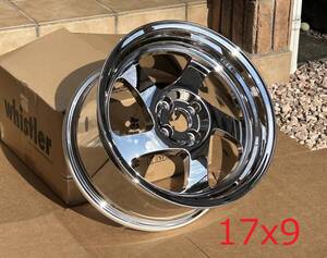 新品！Whistler KR1 17x9J+25 4穴 PCD100 Chrome USDM 深リム Hellaflush