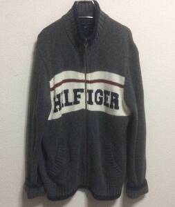 TOMMY HILFIGER (トミー) 襟付きフルジップ ニット メンズ L/G 中古 ビックロゴ ジャケット