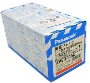 M043Mちょる☆未使用品☆Panasonic パナソニック BJW31009K 漏電ブレーカ BJW-125型 3P3E OC付 100A 100/200/500mA モータ保護兼用 電材 