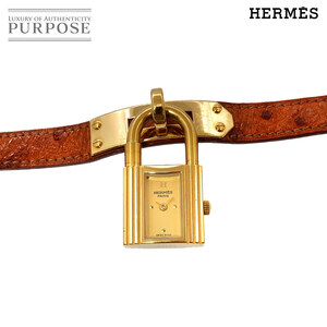 エルメス HERMES ケリーウォッチ ヴィンテージ レディース 腕時計 オーストリッチ ブラウン クォーツ カデナ Kelly Watch 90265624