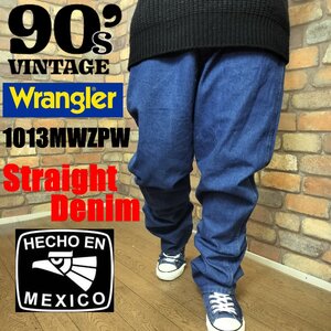 PD1-103【USA古着 Wrangler】90’s ヴィンテージ 1013MWZPW ストレートデニム【W36 92センチ】【モデル175cm】濃紺 インディゴ アメカジ