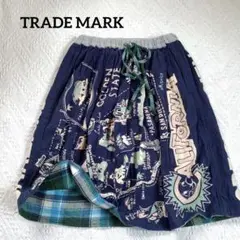 TRADE MARK リバーシブルスカート　ウール　コットン