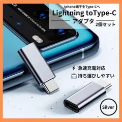 iPhone ライトニング Type-C 変換 アダプター シルバー　2個