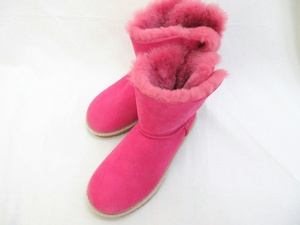 UGG アグ ムートンブーツ 靴　Boots 24cm US:7 UK5.5 F27016C 1006493 ピンク 100%WOOL Made in Vietnam