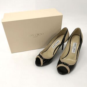 【中古】JIMMY CHOO ジミーチュウ 133 DORINI ロディーニ オープントゥ バイカラー パンプス/他靴【レディース古着】【山城店】O634