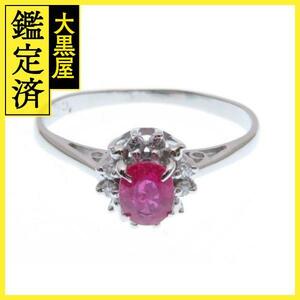 JEWELRY ノンブランドジュエリー ルビー ダイヤモンド リング PT900 R0.35ct D0.05ct 2.0g #7【434】