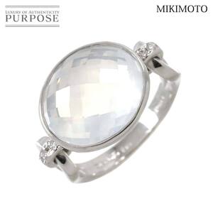 ミキモト MIKIMOTO 12号 リング ムーンストーン ダイヤ 0.09ct K18 WG ホワイトゴールド 750 指輪 Moonstone Ring 90250324