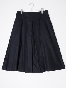 MARGARET HOWELL/マーガレットハウエル 日本製 FOX BROTHERS生地 BLACK FLANNEL SKIRTフランネルウールスカート [LSKA76673]