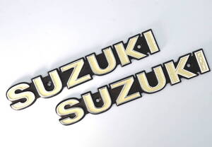 GS400/GS400E 貴重 凹み型 タンクエンブレム 2枚セット SUZUKI 検/ GSX400E ザリ GS425 GSX250E GT380 GT750 ゴキ 絶版旧車 当時物 シビエ