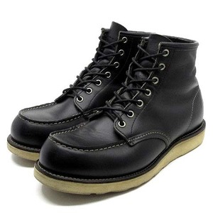 レッドウィング REDWING 00年 刺繍羽タグ 8179 アイリッシュセッター ブーツ モックトゥ レザー ブラック 8 2E 約26cm メンズ