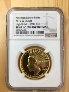 2019 アメリカ 100ドル 金貨 アメリカンリバティ NGC SP69 UC