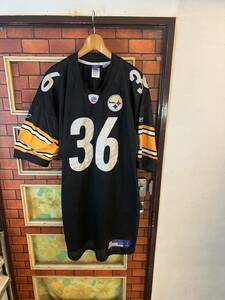 ゲームシャツ ユニフォーム リーボック　36番 bettis NFL Steelers サイズ52 ビックサイズ　オーバーサイズ　1円スタート　アメリカ古着