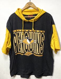 ■ 90s 90年代 ビンテージ GYM EQUIPMENT ATHLETIC WEAR NHL Pittsburgh Penguins Tシャツ パーカー XL 古着 アイスホッケー ペンギンズ ■